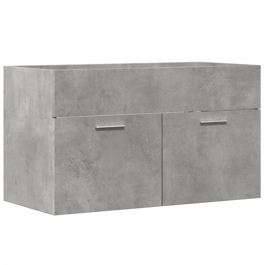 vidaXL Ντουλάπι Μπάνιου Γκρι Σκυροδέματος 90x38,5x46 εκ. Επεξ. Ξύλο