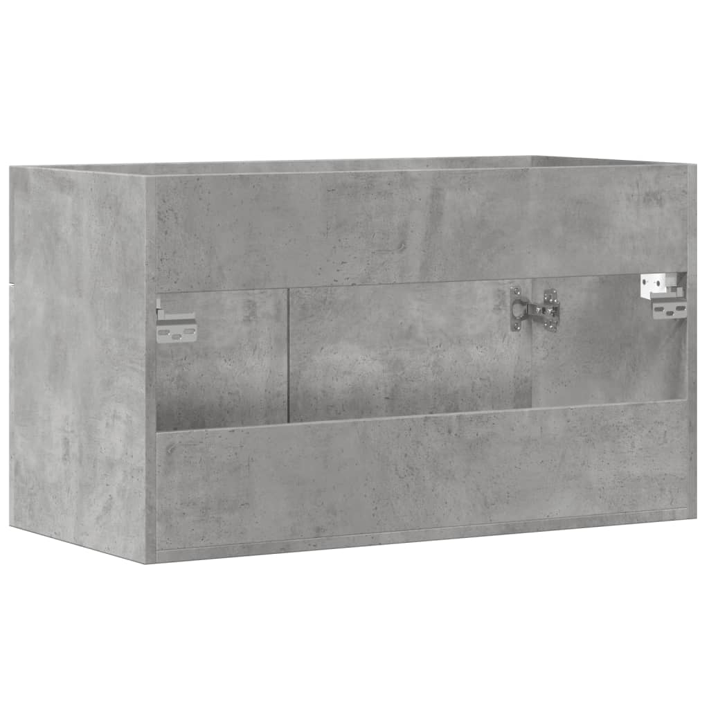 vidaXL Ντουλάπι Μπάνιου Γκρι Σκυροδέματος 90x38,5x46 εκ. Επεξ. Ξύλο