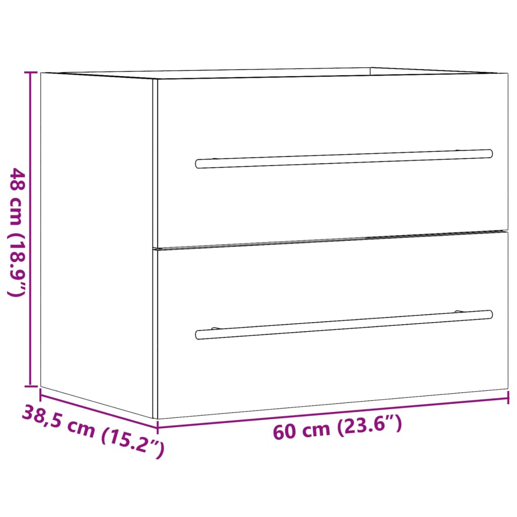 vidaXL Ντουλάπι Νιπτήρα Sonoma Δρυς 60 x 38,5 x 48 εκ. από Επεξ. Ξύλο