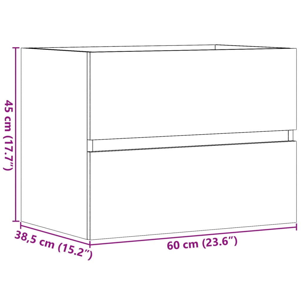 vidaXL Ντουλάπι Μπάνιου Γκρι Σκυροδέματος 60x38,5x45 εκ. Επεξ. Ξύλο