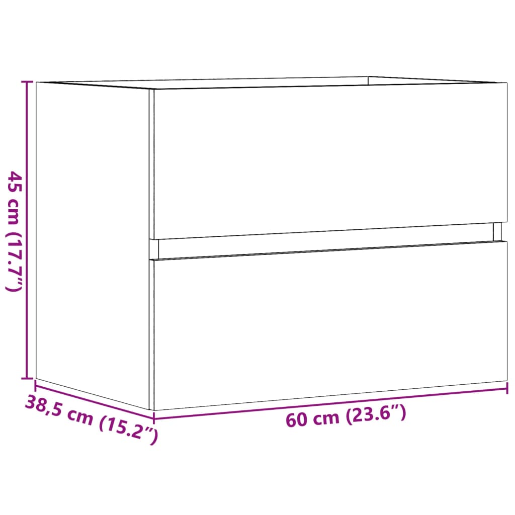 vidaXL Ντουλάπι Μπάνιου Αρτισιανή Δρυς 60x38,5x45 εκ. Επεξ. Ξύλο