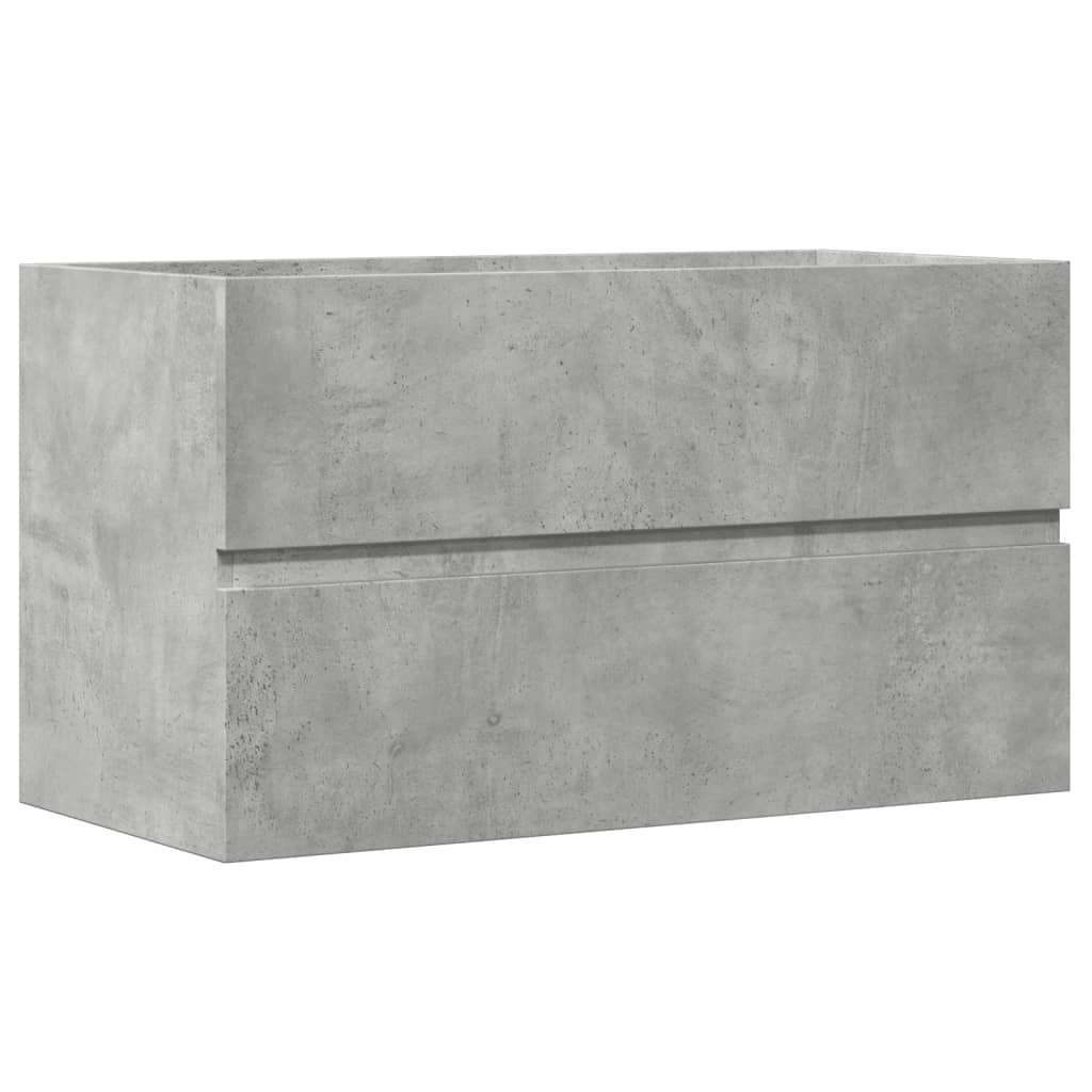 vidaXL Ντουλάπι Νιπτήρα Γκρι Σκυροδέματος 90x38,5x45 εκ. Επεξ. Ξύλο