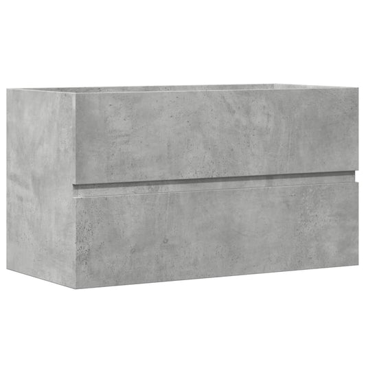 vidaXL Ντουλάπι Νιπτήρα Γκρι Σκυροδέματος 90x38,5x45 εκ. Επεξ. Ξύλο
