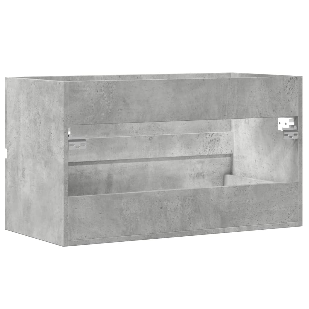 vidaXL Ντουλάπι Νιπτήρα Γκρι Σκυροδέματος 90x38,5x45 εκ. Επεξ. Ξύλο