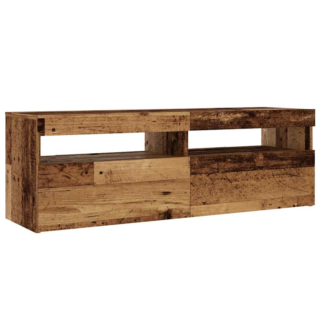 vidaXL Έπιπλο Τηλεόρασης LED Όψη Παλαιού Ξύλου 120x35x40 εκ.Επεξ. Ξύλο