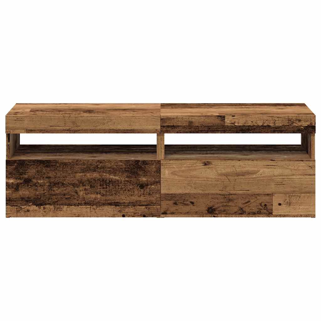 vidaXL σετ ντουλαπιών τηλεόρασης 2 τεμαχίων με φώτα LED