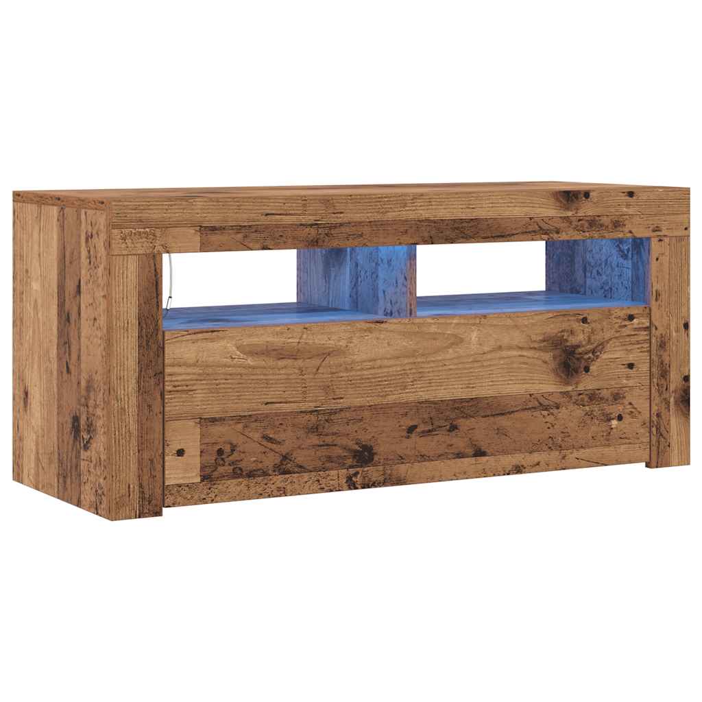 vidaXL Έπιπλο Τηλεόρασης LED Όψη Παλαιού Ξύλου 90x35x40 εκ. Επεξ. Ξύλο