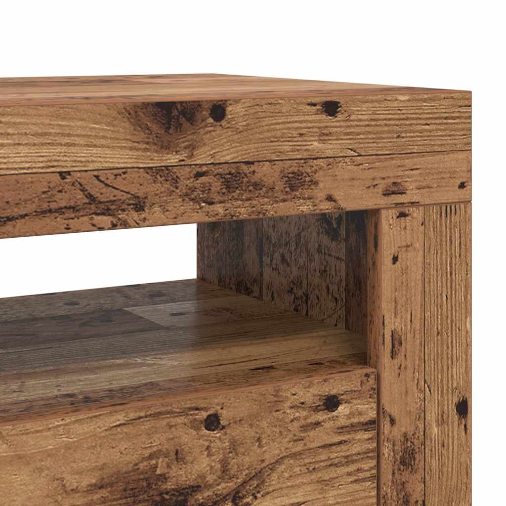 vidaXL Έπιπλο Τηλεόρασης LED Όψη Παλαιού Ξύλου 90x35x40 εκ. Επεξ. Ξύλο