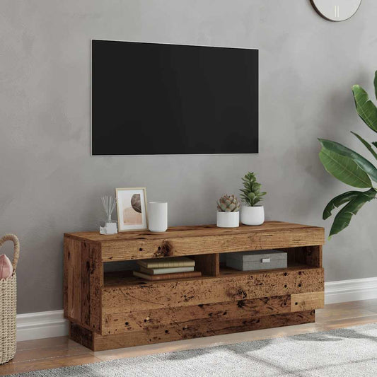 vidaXL Έπιπλο Τηλεόρασης LED Όψη Παλαιού Ξύλου 100x35x40 εκ.Επεξ. Ξύλο