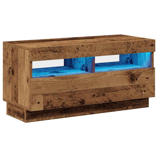 vidaXL Έπιπλο Τηλεόρασης LED Όψη Παλαιού Ξύλου 80x35x40 εκ. Επεξ. Ξύλο