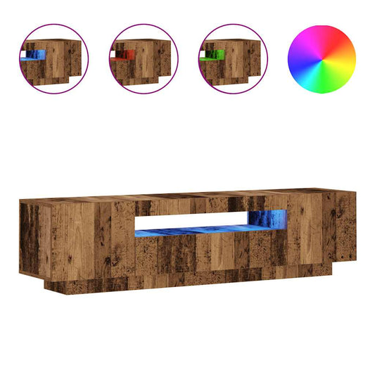 vidaXL Έπιπλο Τηλεόρασης LED Όψη Παλαιού Ξύλου 160x35x40 εκ.Επεξ. Ξύλο