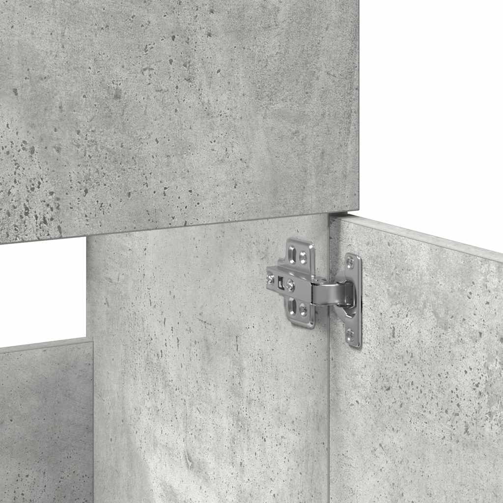 vidaXL Ντουλάπι Μπάνιου με Καθρέφτη Γκρι Σκυροδέματος από Επεξ. Ξύλο