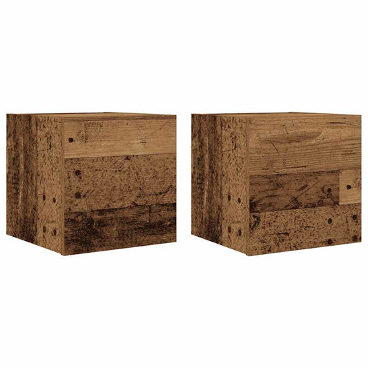 vidaXL Επίτοιχα ντουλάπια τηλεόρασης 2 τεμάχια Παλιό ξύλο 30,5x30x30cm