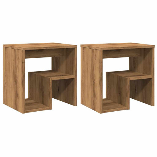 vidaXL Κομοδίνα 2 τεμ. Τεχνίτης Δρυς 40x30x40 εκ. από Επεξεργ. Ξύλο