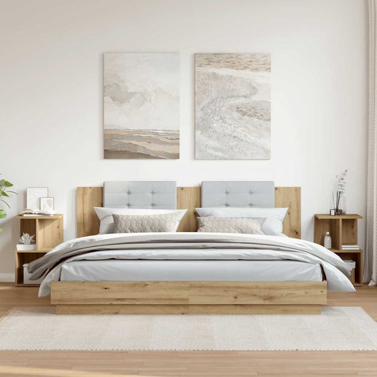 vidaXL Κομοδίνα 2 τεμάχια Artisan Oak 35x35x55 cm Κατασκευασμένο ξύλο