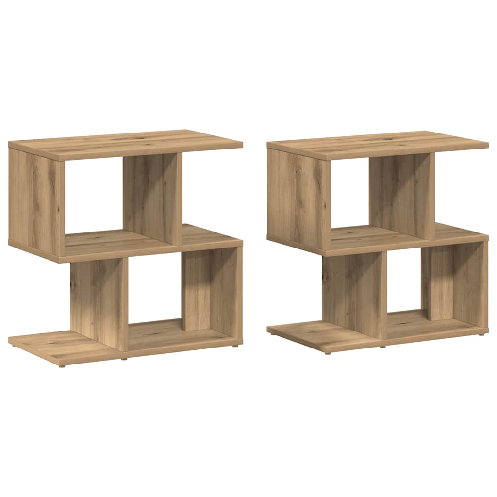 vidaXL Κομοδίνα 2 τεμ Artisan Oak 50x30x51,5 cm Κατασκευασμένο ξύλο