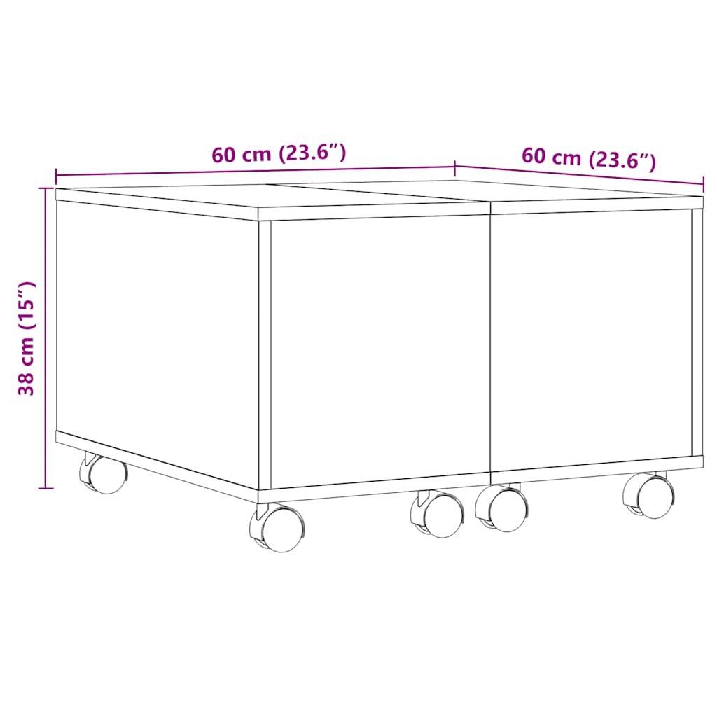 vidaXL Τραπεζάκι Σαλονιού Αρτισιανή Δρυς 60x60x38 εκ. Επεξ. Ξύλο
