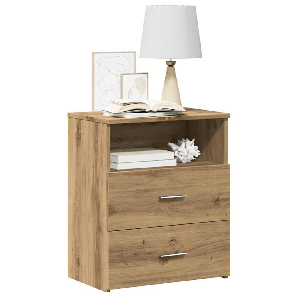 vidaXL Κομοδίνα 2 τεμ.Αρτισιανή Δρυς 50x32x60 εκ. Επεξ. Ξύλο