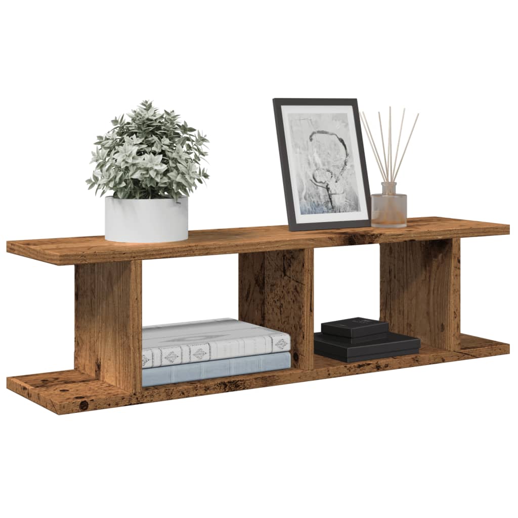 vidaXL Ραφιέρες Τοίχου 2τεμ. Όψη Παλαιού Ξύλου 75x18x20 εκ. Επεξ. Ξύλο