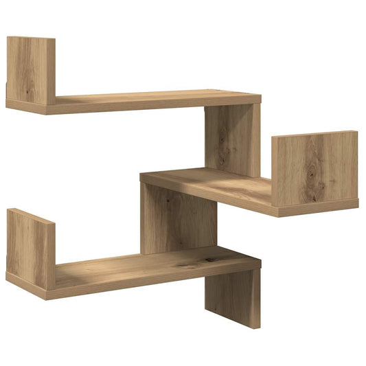 vidaXL Γωνιακό ράφι τοίχου Δρυς τεχνίτης 40x40x49,5 cm
