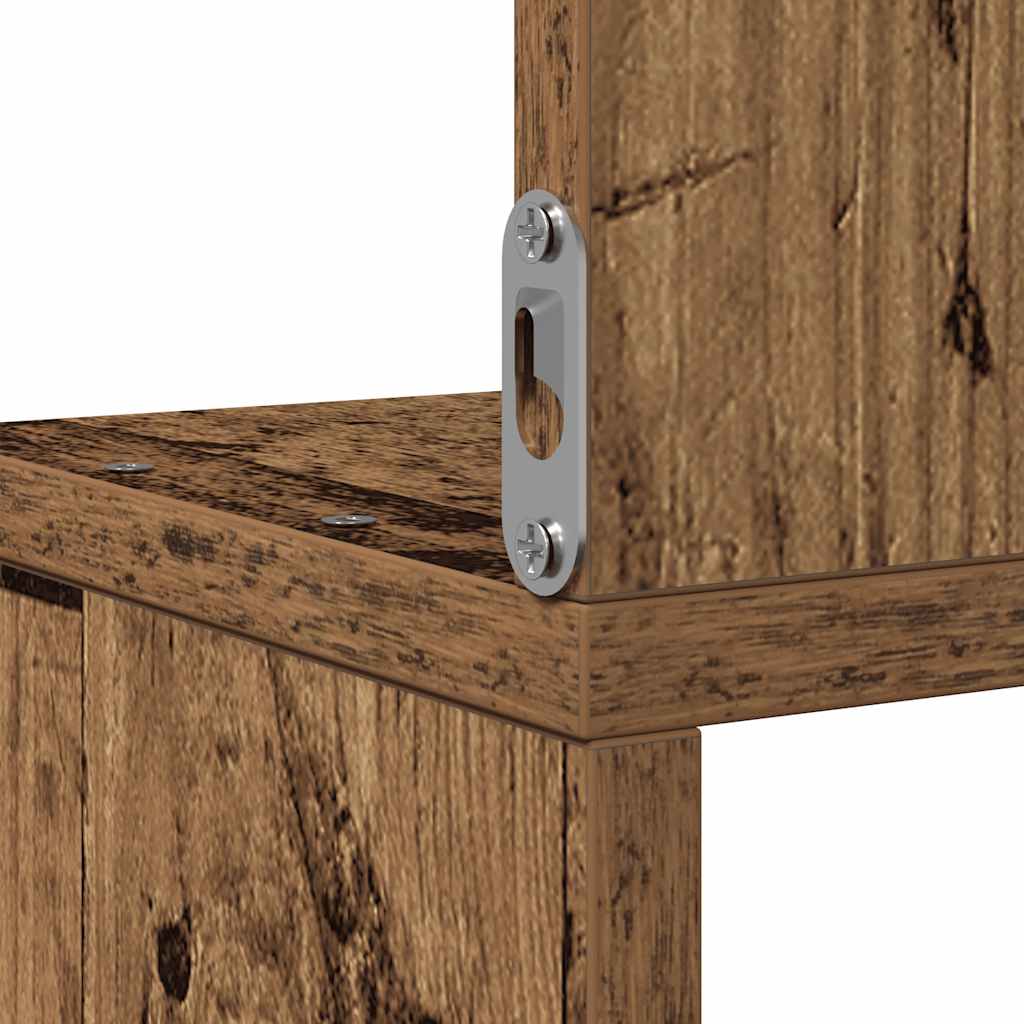 vidaXL Γωνιακή Ραφιέρα Τοίχου Παλιό Ξύλο 20x20x127,5 εκ. Μοριοσανίδα