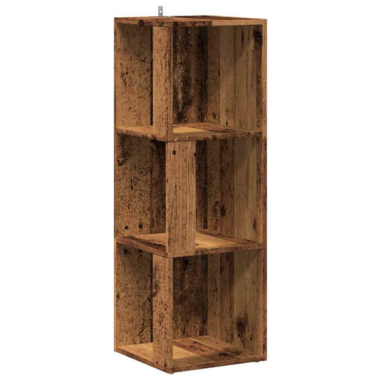 vidaXL Γωνιακό ντουλάπι παλιό ξύλο 33x33x100 cm Ξύλο μηχανής