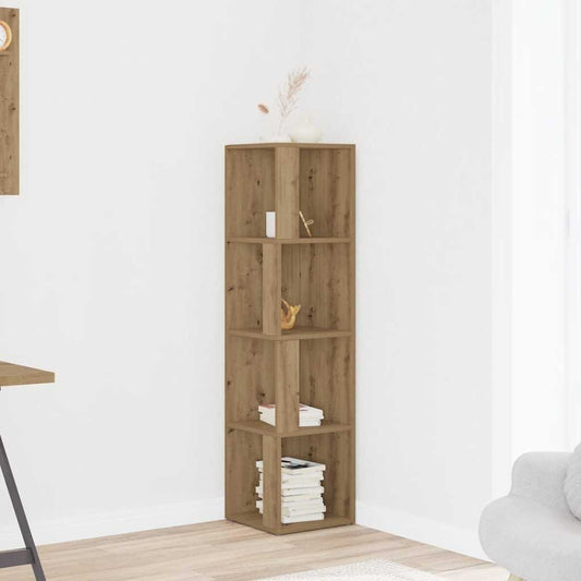 vidaXL Γωνιακό Έπιπλο Τεχνίτης δρυς 33x33x132 εκ. από Επεξεργ. Ξύλο
