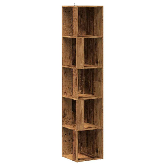 vidaXL Ντουλάπι Γωνία Παλιό Ξύλο 33x33x165 εκ. από Μοριοσανίδα
