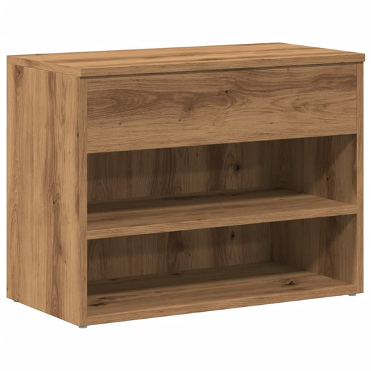 vidaXL Πάγκος Παπουτσιών τεχνίτης Δρυς 60x30x45 εκ. Επεξεργασμένο Ξύλο