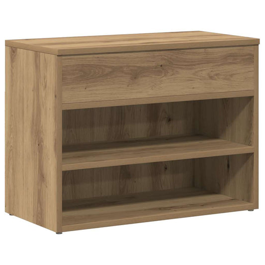 vidaXL Πάγκος Παπουτσιών τεχνίτης Δρυς 60x30x45 εκ. Επεξεργασμένο Ξύλο