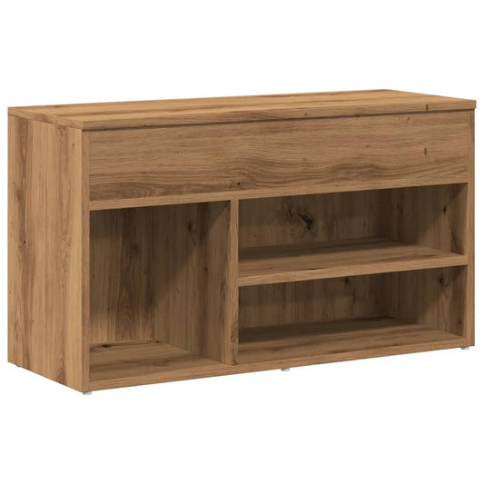 vidaXL Πάγκος Παπουτσιών τεχνίτης Δρυς 80x30x45 εκ. Επεξεργασμένο Ξύλο
