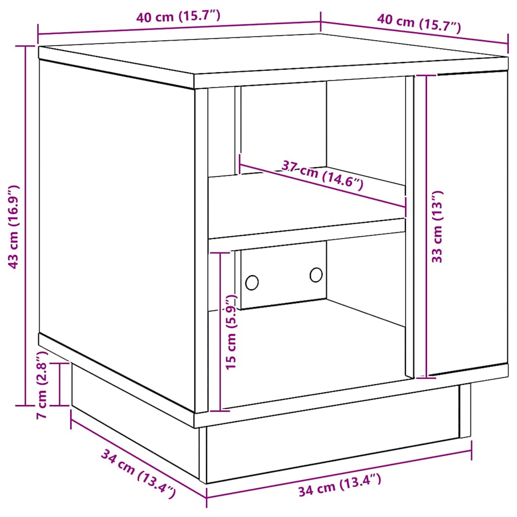 vidaXL Τραπεζάκι σαλονιού Artisan Oak 40x40x43 cm Κατασκευασμένο ξύλο