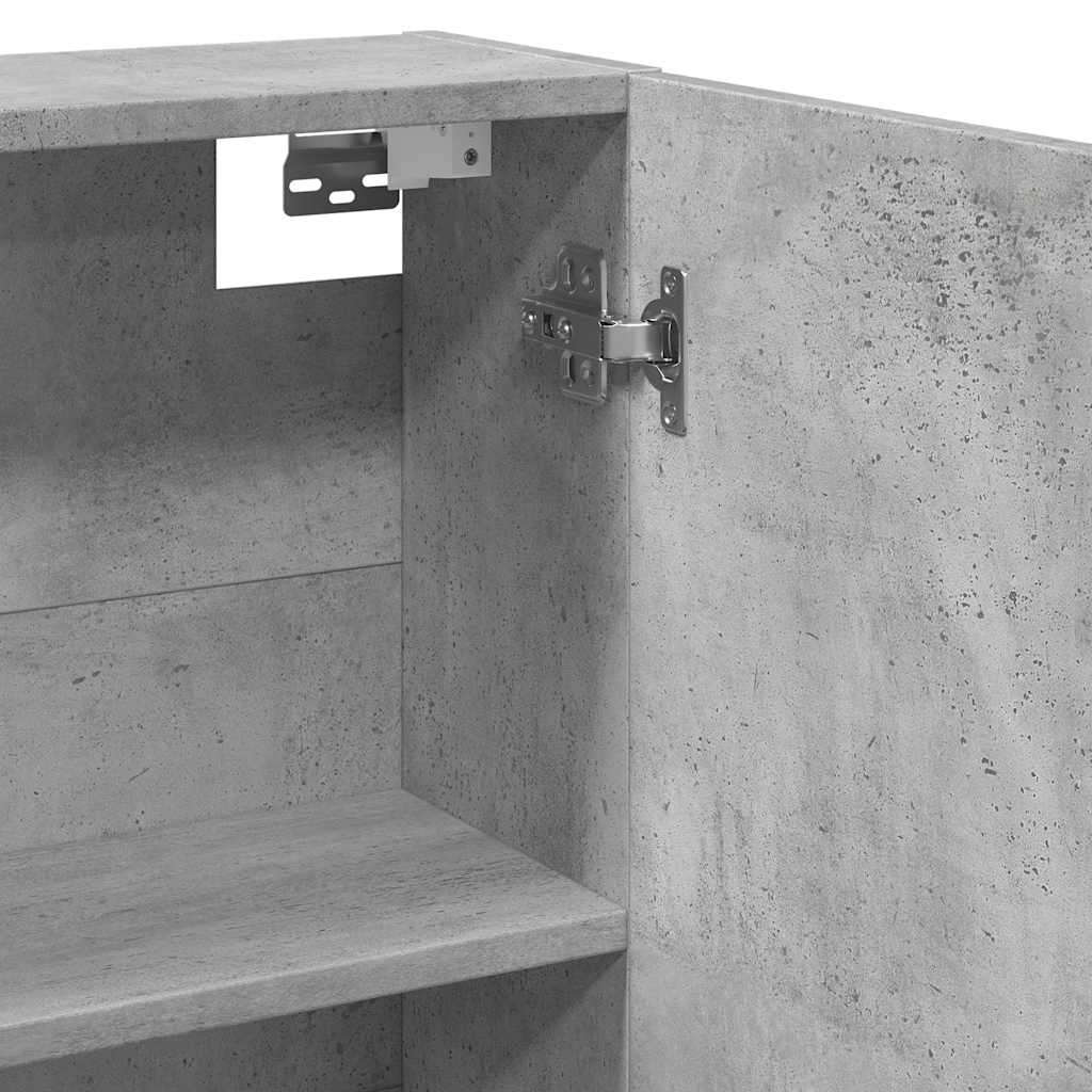 vidaXL Καθρέφτης Μπάνιου Γκρι Σκυροδέματος 64x20x66,5 εκ. Επεξ. Ξύλο