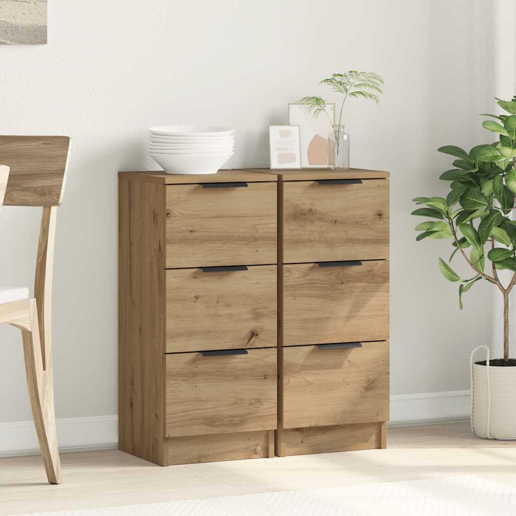 vidaXL Sideboards 2 τεμάχια Artisan Oak 30x30x70cm Κατασκευασμένο ξύλο