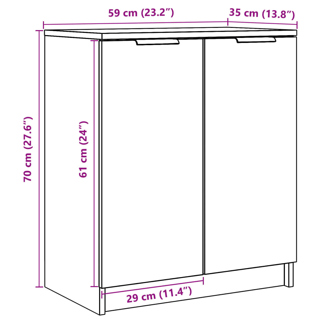 vidaXL Παπουτσοθήκη Όψη Παλαιού Ξύλου 59x35x70 εκ. Επεξ. Ξύλο
