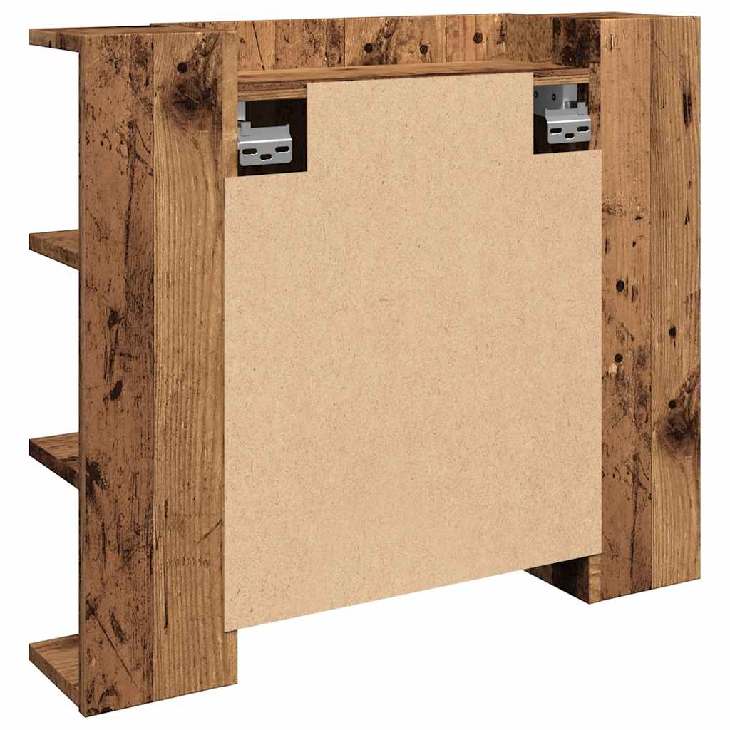 vidaXL Ντουλάπι καθρέφτη με LED Παλιό ξύλο 70x16,5x60 cm