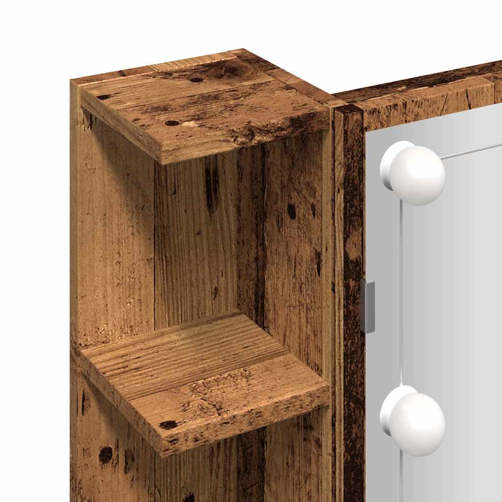 vidaXL Ντουλάπι καθρέφτη με LED Παλιό ξύλο 70x16,5x60 cm