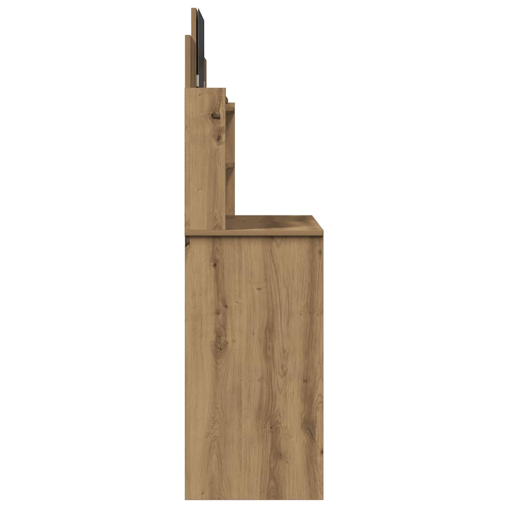 vidaXL Κομοδίνο με καθρέφτη Artisan Oak 96x39x142 cm