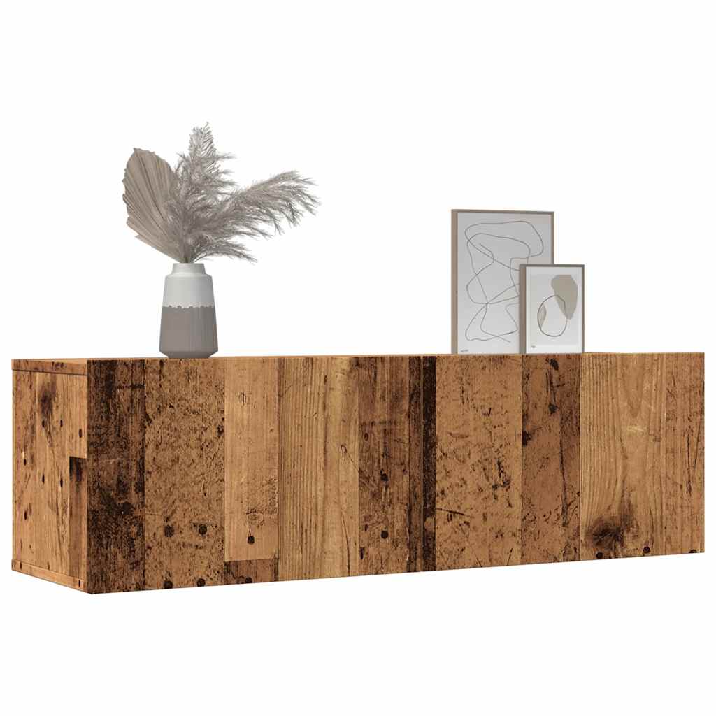 vidaXL Ντουλάπια Τοίχου Τηλεόρασης 2 Τεμ. Παλαιό Ξύλο 100x30x30 εκ.
