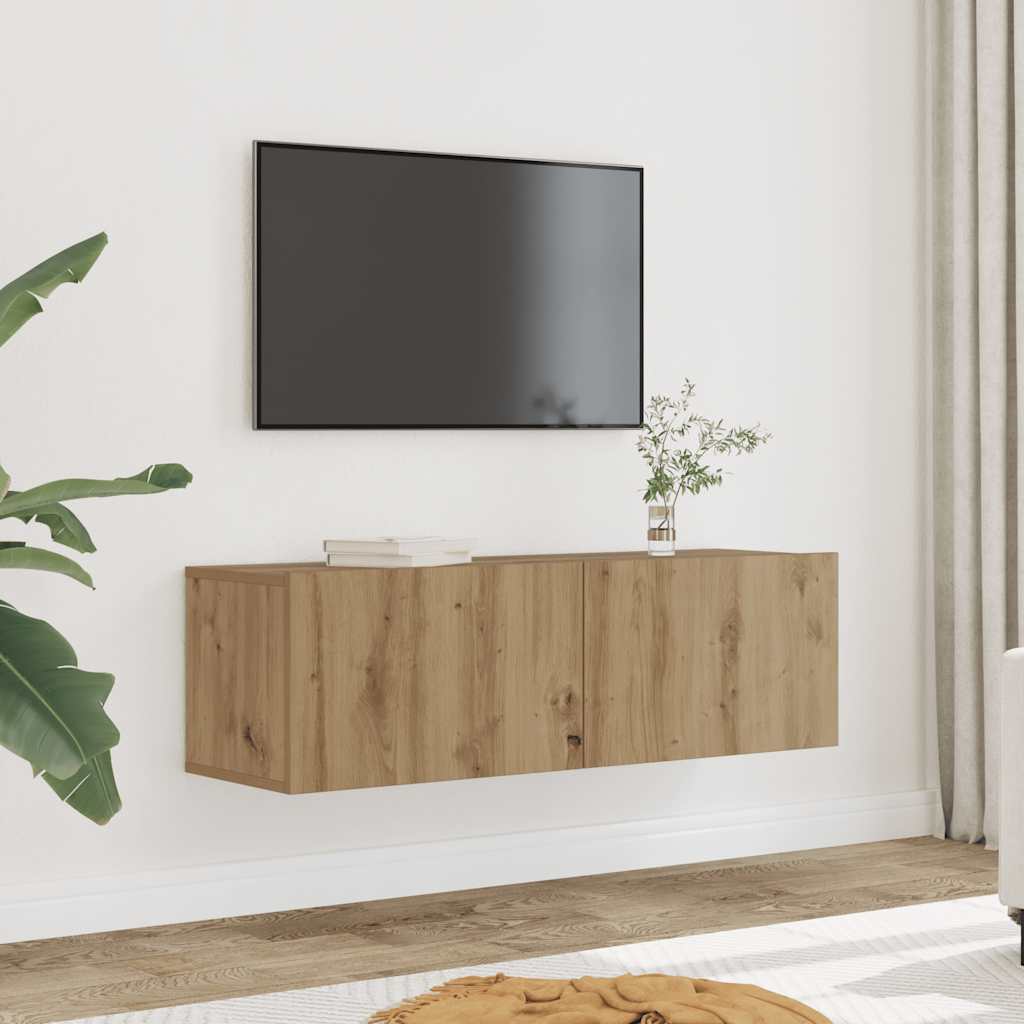 vidaXL Ντουλάπια Τοίχου Τηλεόρασης 2 Τεμ. Artisian Δρυς 100x30x30 εκ