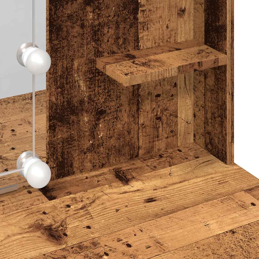 vidaXL Μπουντουάρ με LED Φώτα Παλιό Ξύλο 96x40x142 εκ.