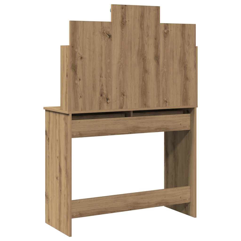 vidaXL Μπουντουάρ με LED Φώτα τεχνίτης Δρυς 96x40x142 εκ.