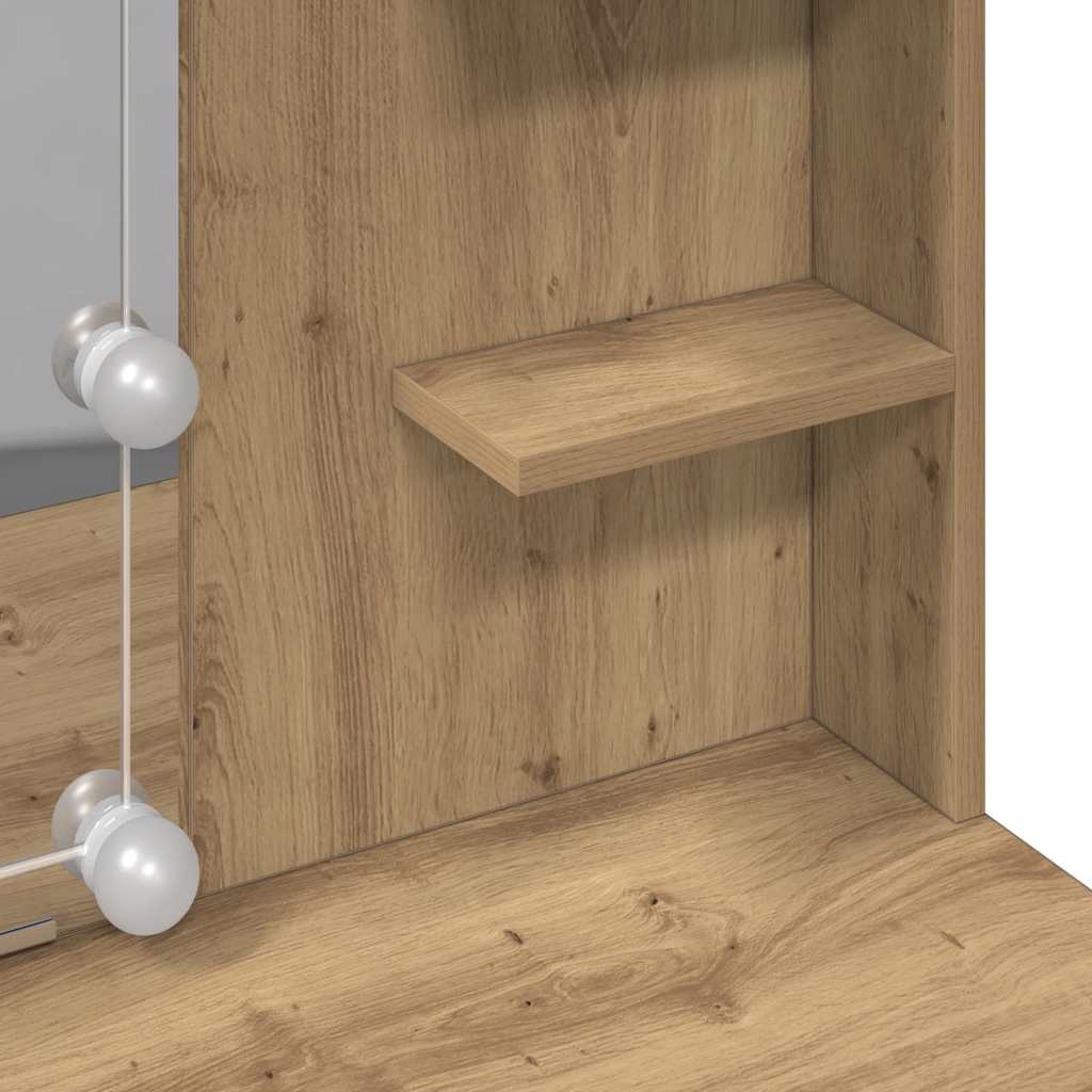 vidaXL Μπουντουάρ με LED Φώτα τεχνίτης Δρυς 96x40x142 εκ.