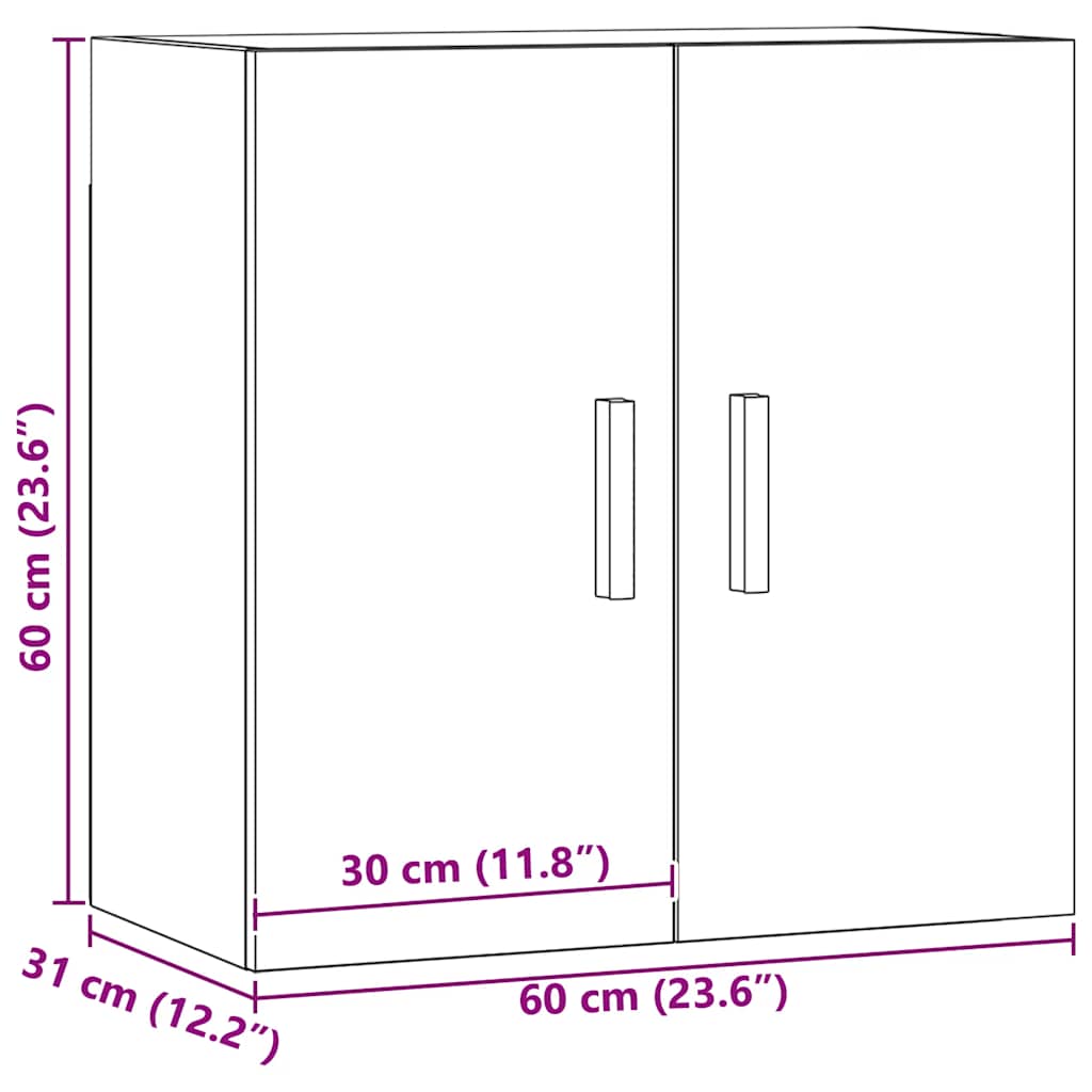 vidaXL Ντουλάπι Τοίχου Αρτισιανή Δρυς 60x31x60 εκ. Επεξεργασμένο Ξύλο