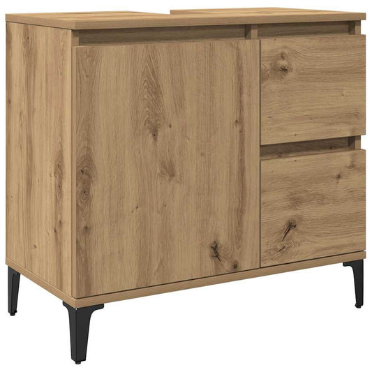 vidaXL Ντουλάπι Νιπτήρα Αρτισιανή Δρυς 65x33x60 εκ. Επεξ. Ξύλο