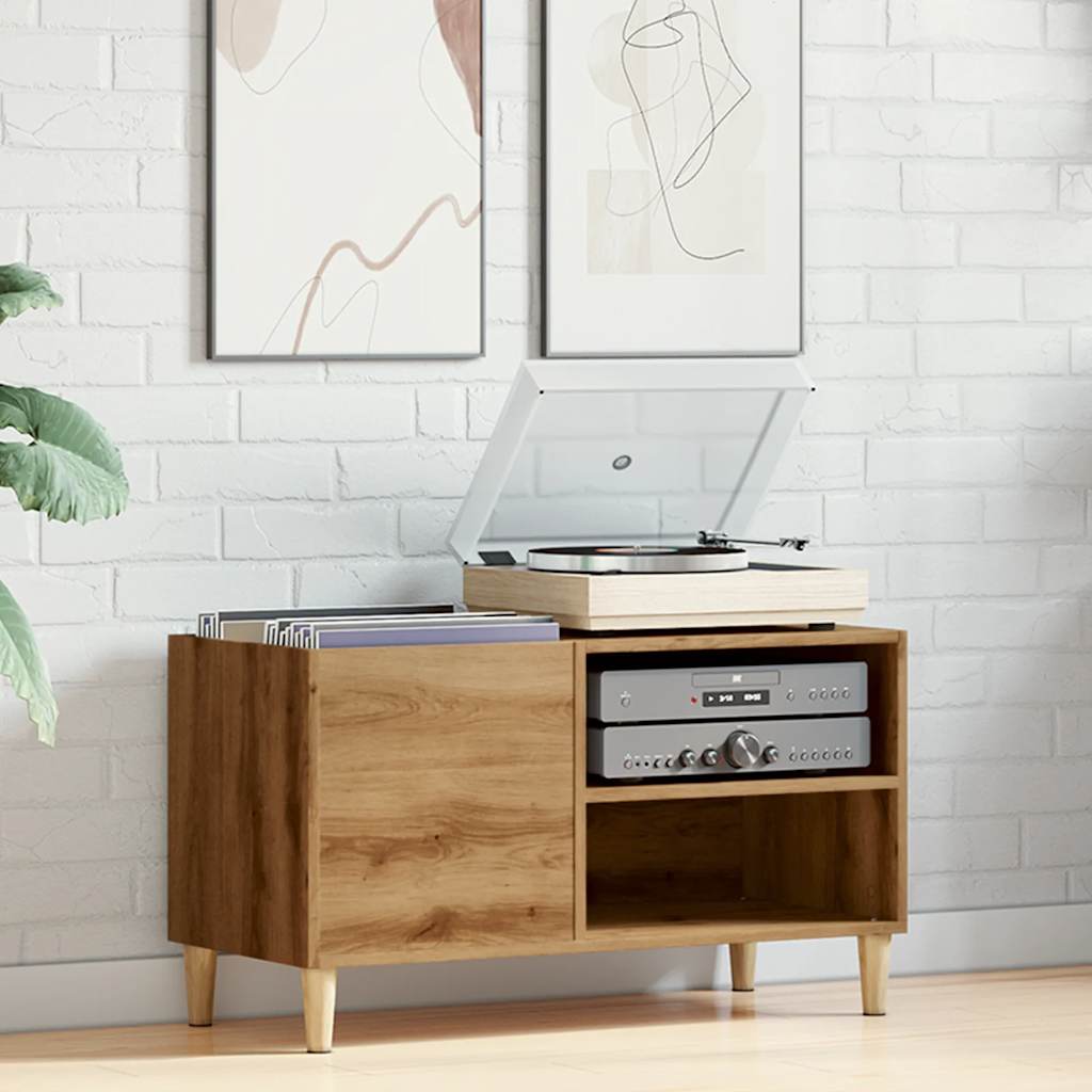 ντουλάπι δίσκων vidaXL Δρυς τεχνίτης 84,5x38x48 cm Κατασκευασμένο ξύλο
