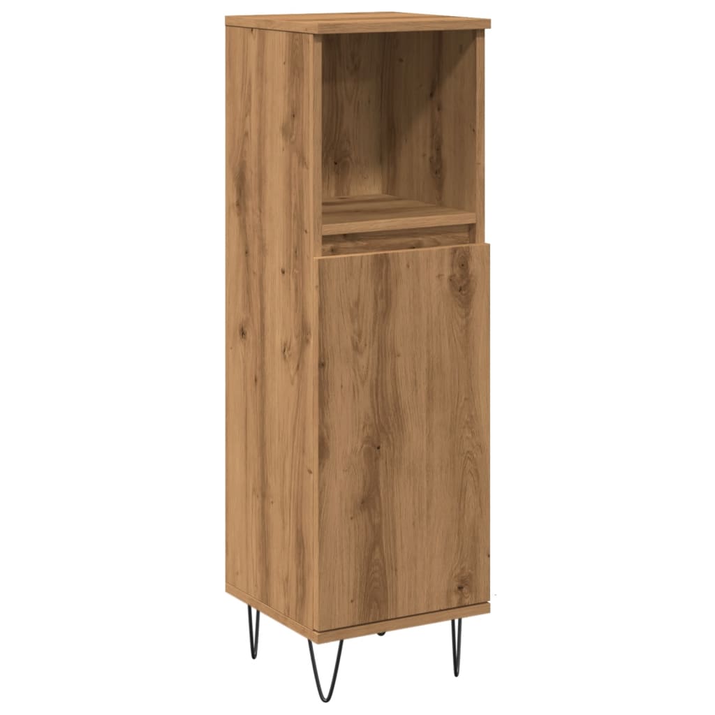 vidaXL Ντουλάπι μπάνιου Δρυς τεχνίτης 30x30x100 cm Κατασκευασμένο ξύλο