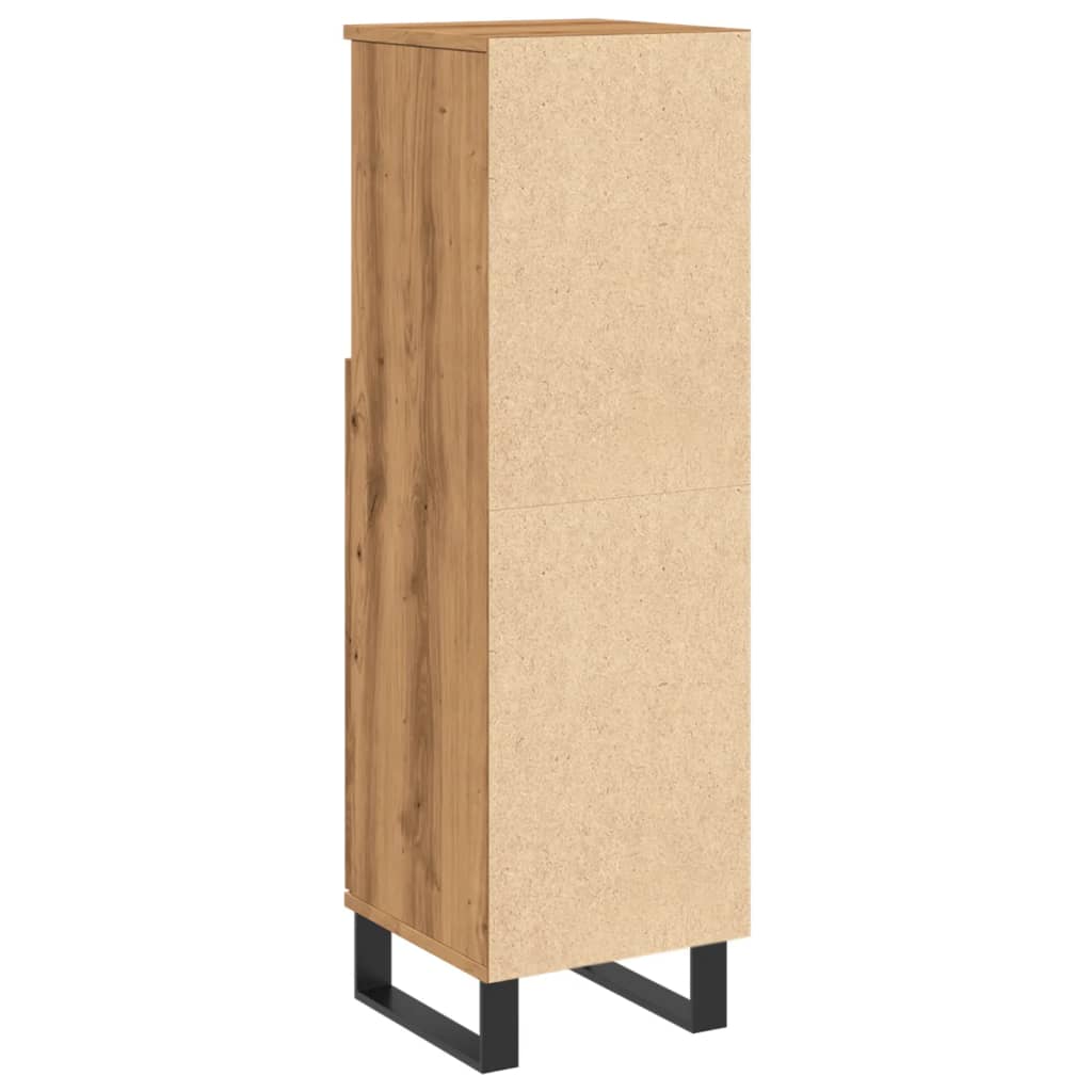 vidaXL Ντουλάπι μπάνιου Δρυς τεχνίτης 30x30x100 cm Κατασκευασμένο ξύλο