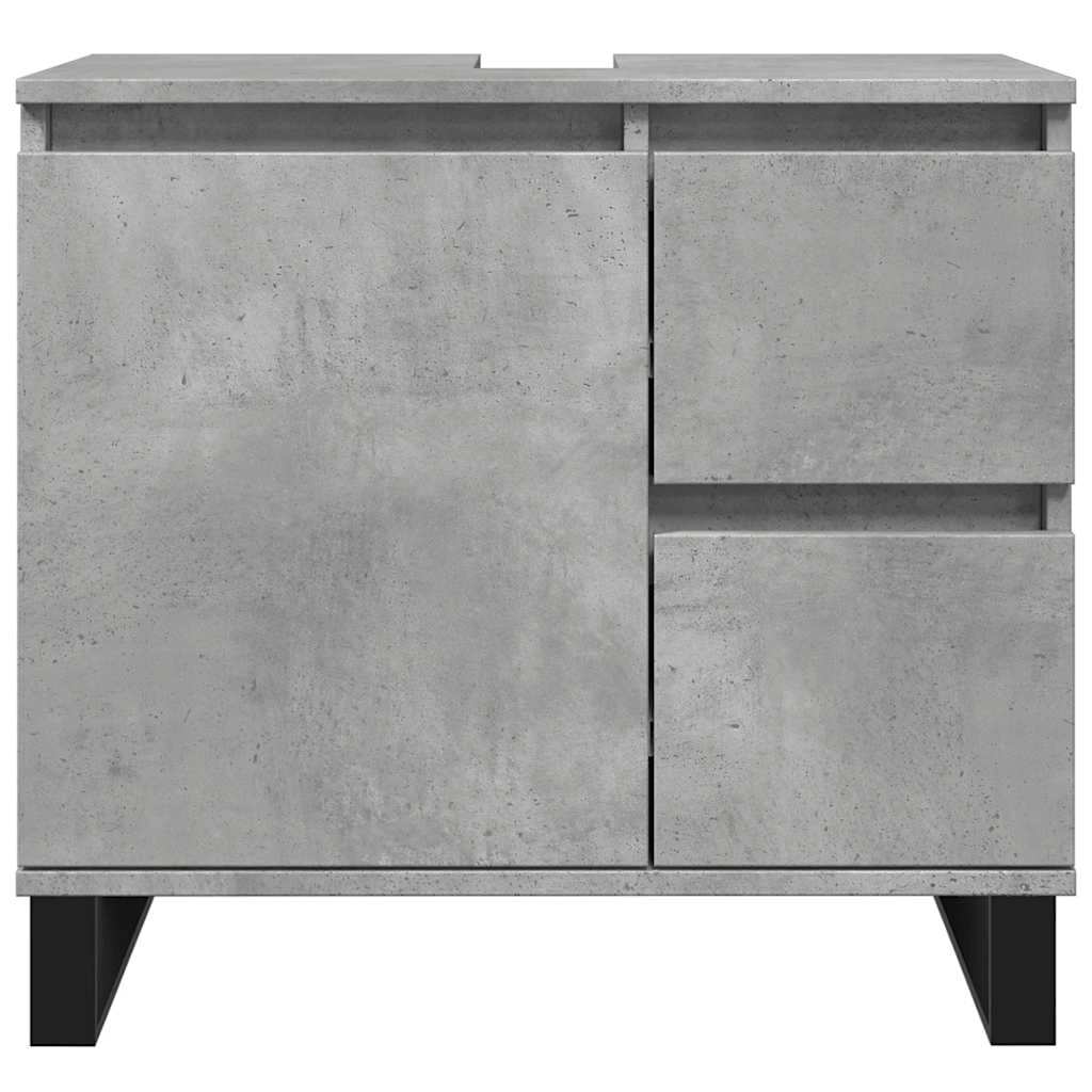 vidaXL Ντουλάπι Μπάνιου Γκρι Σκυροδέματος 65x33x60 εκ. Επεξ. Ξύλο