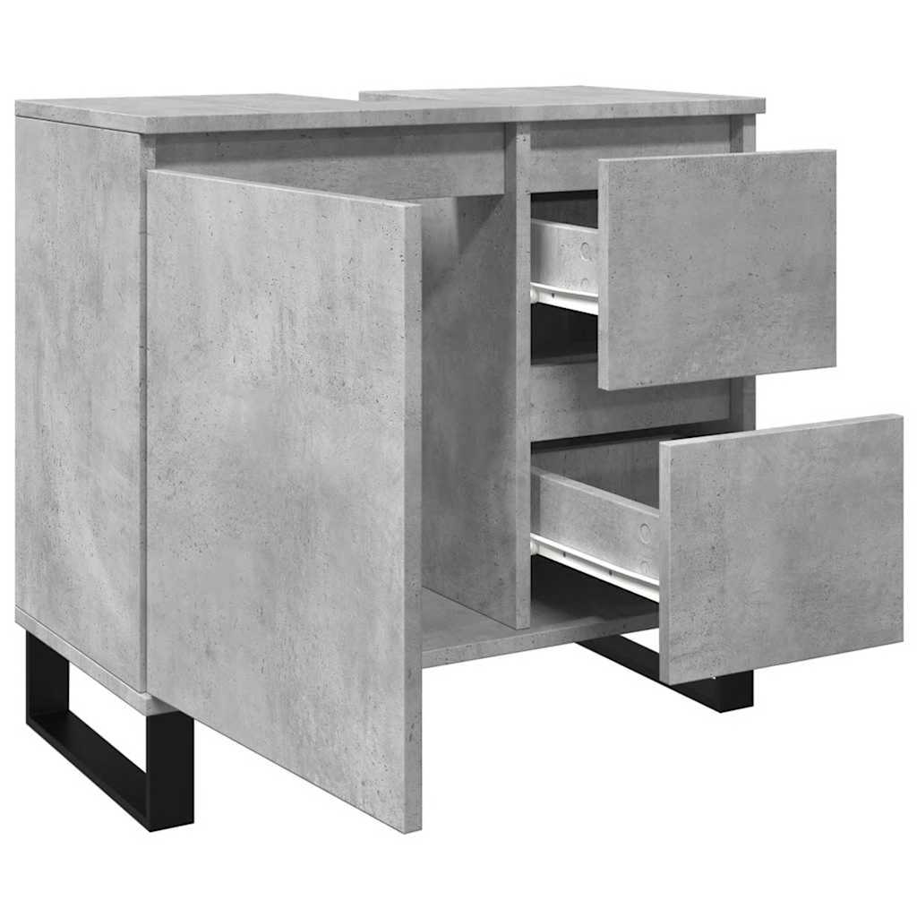 vidaXL Ντουλάπι Μπάνιου Γκρι Σκυροδέματος 65x33x60 εκ. Επεξ. Ξύλο